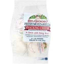 Belgioioso Snacking Cheese, Fresh Mozzarella - 6 pack, 1 oz packages