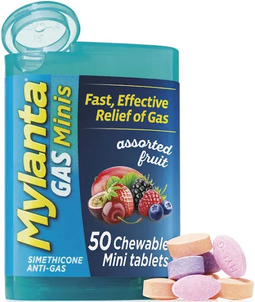 Mylanta, Mylanta Gas Minis Chewable Tablets Assorted, 50 Tabs