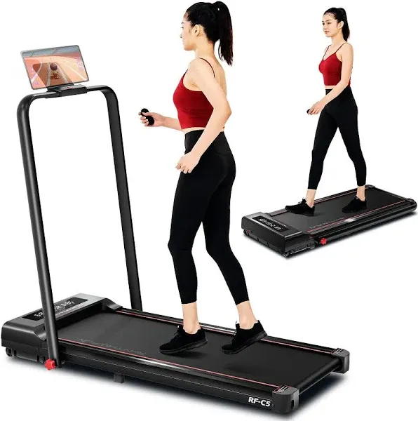 RHYTHM FUN Foldable Treadmill, 300 lb Capacity Walking Pad 2.5HP Treadmill Un...