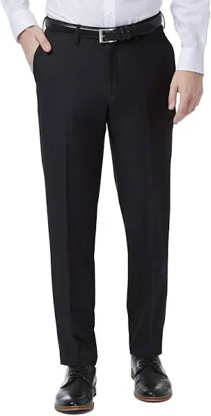 Haggar Pants 34x32 Blue Premium Comfort Slim Fit Flat Front Dress Pants, stretch