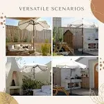 LAGarden 7&#039; Patio Beige Umbrella Boho 5-Year-Non-Fad<wbr/>ing,BH7W-01