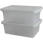 Ucake 14 Quart Plastic Storage Box, Clear Storage Bin with Lid, 2 Packs