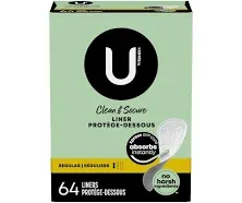 Kotex Natural Balance Lightdays Liners, Regular -64 ct.