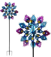 Alpine Corporation Peacock Wind Spinner Garden Stake