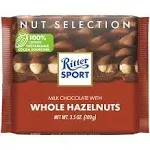 Ritter Sport Nut Selection Whole Hazelnuts Bar, Milk Chocolate (3.5 oz)