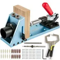 VEVOR Pocket Hole Jig Kit, Aluminum Punch Locator, Adjustable & Easy to Use Joinery Woodworking System, Wood Guides Joint Angle Tool with Clamping Pliers Screw for DIY Carpentry Projects