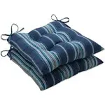 2pk Outdoor/Indoor Wrought Iron Seat Cushion Terrace Caribe Blue - Pillow Perfect