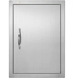 VEVOR BBQ Access Door, 16W x 22H Inch Single Outdoor Kitchen Door, Stainless Steel Flush Mount Door, Wall Vertical Door with Handle, for BBQ Island, Grilling Station, Outside Cabinet