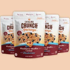 Catalina Crunch Cereal Pairings Variety Pack Blueberry Muffin & Honey Nut (2 Flavors), 4 Bags, | Low Carb, Low Sugar, Gluten Free | Keto Snacks, Vegan