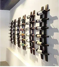 Wall Mounted Wine Rack Barrel Stave Wine Rack Imported Pine Wood And Metal Wine