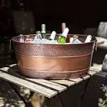 BREKX Aspen Galvanized Tub Copper Finish Metal Ice and Drink Cooler for Parti...