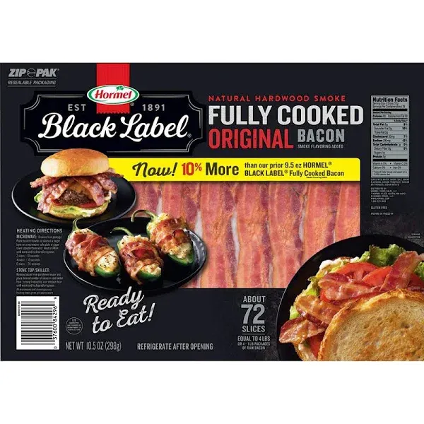 Hormel Black Label Thick Cut Fully Cooked Bacon