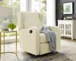 Angel Line Rebecca Upholstered Swivel Gliding Recliner, Beige/White