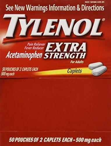 Tylenol Pain Reliever/Fever Reducer 100 Count