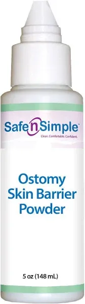 Safe n' Simple Stoma Skin Barrier Powder - 1 oz - Medicated Protective Skin Barrier Powder - Skin Barrier Protection Ostomy Powder Supplies - Stoma Adhesive Powder