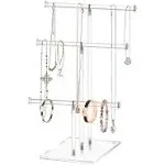 Hanging Jewelry Organizer，Tier<wbr/>ed Tabletop Countertop Free Standing clear 