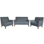 Christopher Knight Home Evelyn Mid Century Modern Fabric Arm Chair and Loveseat Set