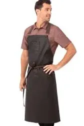 NEW Chef Works Unisex Boulder Chefs Bib Apron Urban Collection Tweezer Pocket