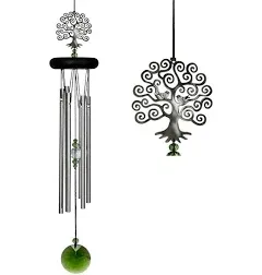 Woodstock Chimes Signature Collection, Crystal Tree of Life Chime, 19'' Decor Designs Wind Chimes for Outdoor, Patio, Home or Garden Décor (WFTE)