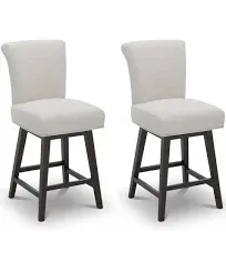 Noah Upholstered 26-inch Counter Height Swivel Barstool Set of 2