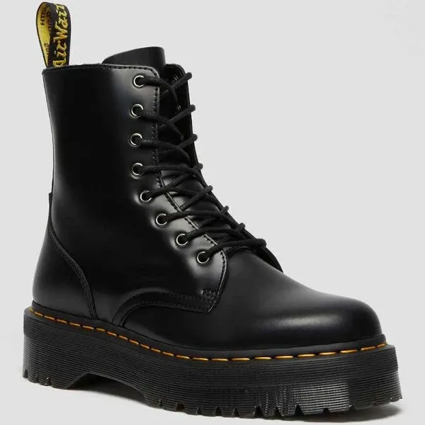 Dr.Martens Jadon Combat Boots Women&#039;s Leather Black Bottom Platform