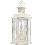  Decorative Candle lantern-10inch High Vintage Style Hanging Lantern 10“h White