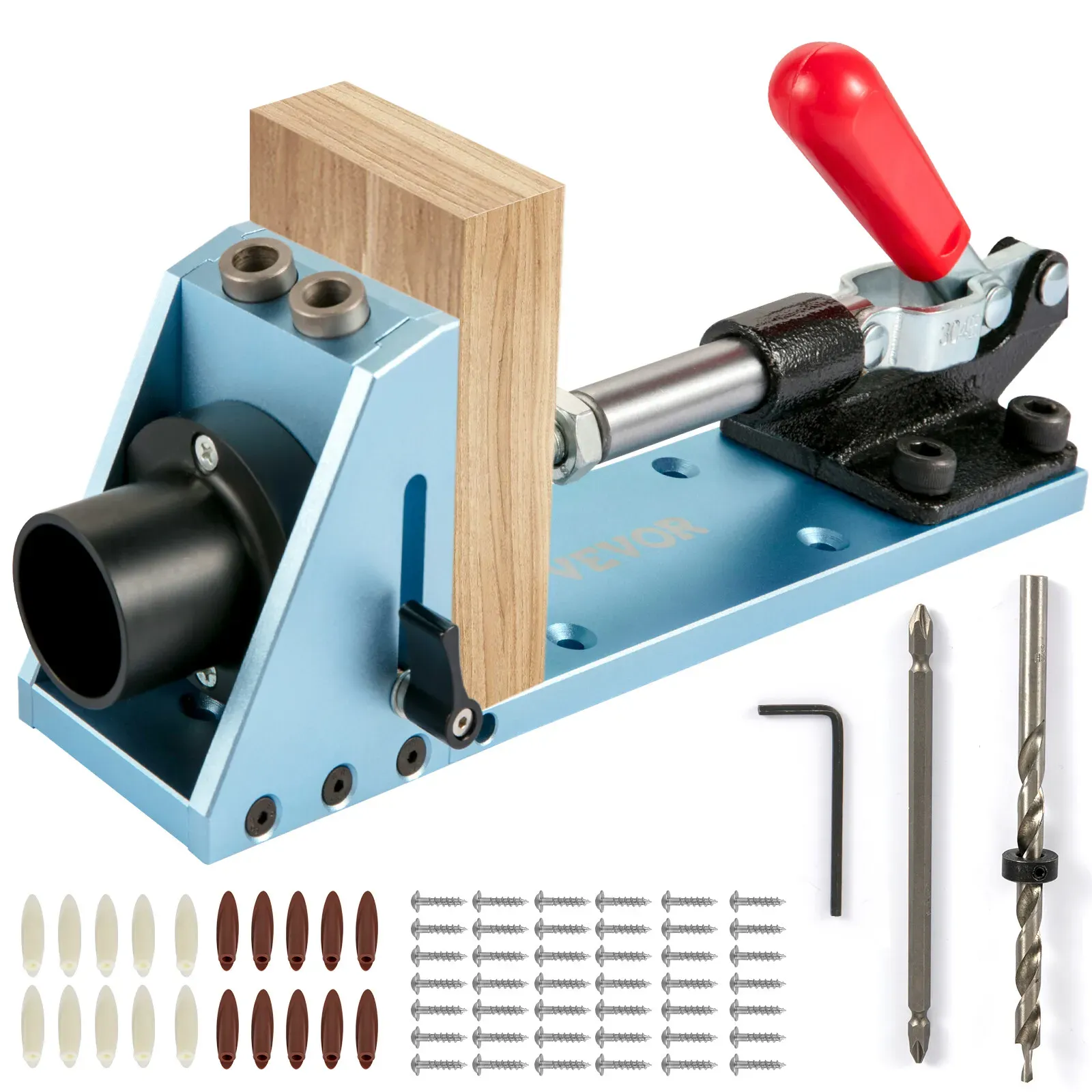 VEVOR Pocket Hole Jig System Kit Carpenter Joinery Woodworking Carving Tools