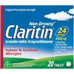 Claritin Original Non-Drowsy Allergy Relief Tablets 20 ct Box