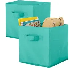 Regent Products 639947 10 x 10 in. Collapsible Canvas Storage Cube Set Turquoise - 2 Piece