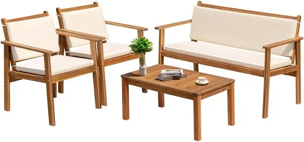 Greesum 4 Piece Bistro Patio Furniture Outdoor Chat Chair Set