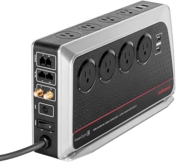 AudioQuest PowerQuest 3 8 Outlet Surge Protector Power Conditioner