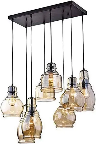 Chandelier CrystalLights 8-Light Cognac Glass Cluster Pendant