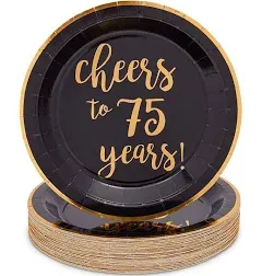 Sparkle and Bash Cheers to 75 Years Paper Plates