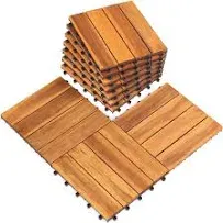 Solid Wood Interlocking Flooring Tiles, Acacia Deck Tiles, Floor Tiles for Both Indoor and Outdoor Use