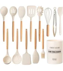 Country Kitchen Silicone Cooking Utensils 14 PC Kitchen Utensil Set