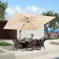 Purple Leaf 10 x 13FT Outdoor Rectangle Large Cantilever Umbrella