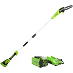 Greenworks 40V 8-Inch Cordless Polesaw, 2.0Ah Battery and Charger Included PS40B210