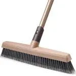 Eyliden Push Broom Stiff Bristles Floor Scrub Brush Multi-Surface Indoor Outdoor Bristle Broom with Adjustable Handle for Cleaning Kitchen Bathroom