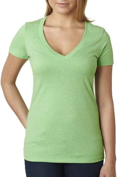 Next Level Ladies' CVC Deep V-Neck T-Shirt