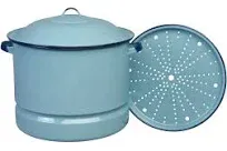 15-Quart Steamer Pot with Lid &amp; Trivet, Turquoise Blue