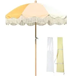 LAGarden 6Ft Fringe Patio Umbrella PS6-01