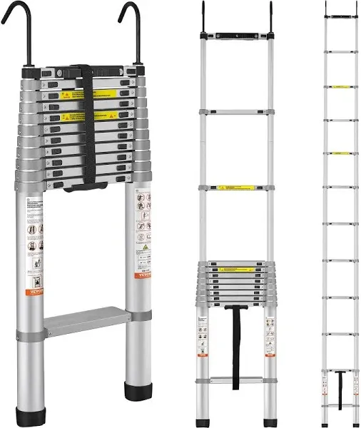 VEVOR Telescoping Ladder Aluminum Extension 12.5 ft