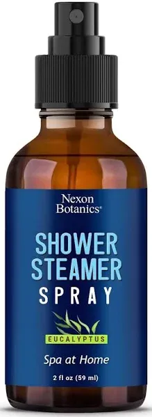 Breathe Shower Steamer Spray 2 fl oz - Aromatherapy Mist from Natural Essential Oil Blend - Peppermint, Eucalyptus Shower Steamer Spray - Spa at Home from Fresh Steam Shower Spray - Nexon Botanics