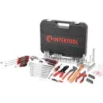 INTERTOOL 100-Piece Metric Chrome Mechanics Tool Set with Hard Case