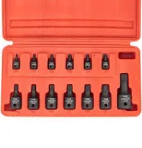 10281B Impact Torx Bit Socket Set, 1/4&#034;, 3/8&#034;, 1/2&#034; Drive, 6 Point Star Socke...