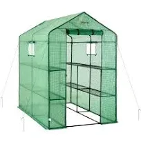 oGrow Large Walk-In 2-Tier 8-Shelf Portable Lawn and Garden Greenhouse