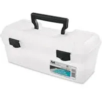 ArtBin Essentials Lift-Out Box W/Handle 13&#034;X6&#034;X5.625&#034; Translucent W/Black