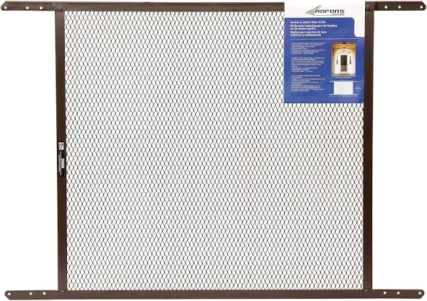 Saint-Gobain ADFORS Brown Screen & Storm Door Grille, 24 Inches x 34 Inches - Durable Door Grille for Added Protection, Pet-Friendly - Brown