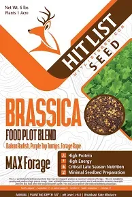 Brassica Blend Food Plot Mix, 6 lbs (1 Acre) - Perfect Mix of Daikon Radish, ...