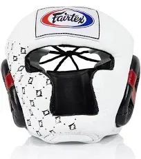 FAIRTEX HG10 White MUAY THAI KICK BOXING MMA HEADGUARD Protective Gear SPARRING